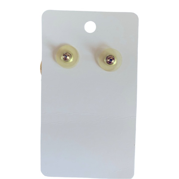 Blue Enamel Floral Earrings - Picture 3 of 3